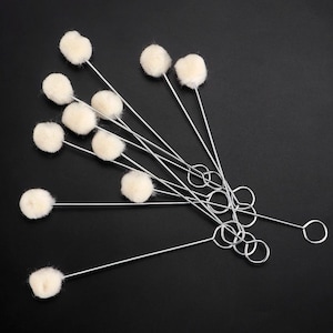 Leather Dye Applicator Brushes, 20pcs, Wool Daubers with Metal Handle, Leathercraft Making Accessories, Glue Spreading, Craft Coloring Tools