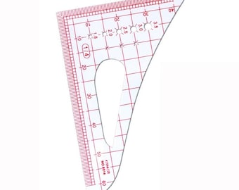 Skallinjal, multifunktionell triangulär formplåtstillverkning, verktyg för att lära sig mäta konstkläder, ritkit för sömnadsmönster