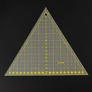 Linijka do szycia, 23 cm/9,05 cala, żółty szablon akrylowy, duży trójkąt równoboczny, narzędzia do patchworku, akcesoria do pomiaru cięcia i rysowania