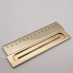 Leather Edge Trimming Knife Sharpener, Brass, With Scale Auxiliary Ruler, Blade Guide, Leathercraft Edger Belt, Side Trimmer Leatherworking