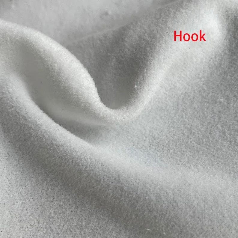 Kardborretyg, polyester, bomull, vitt tyg, självhäftande baksida, mjuka gör-det-själv-tillbehör för babykläder, miljövänliga Hook