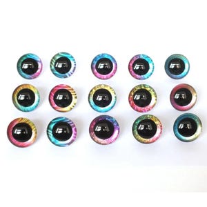 3D Glitter Safety Eyes, 10 Pairs, Plastic, Colorful Plush Toy Large Eyeball, DIY Amigurumi Crochet Craft Making, Stuffed Animals Accessories
