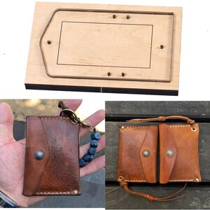 Matrices de découpe pour porte-cartes, Base en bois, Lame de fer, Modèles de sac à monnaie en cuir, Emporte-pièce pour porte-monnaie, Moule pour couteau, Perforatrice