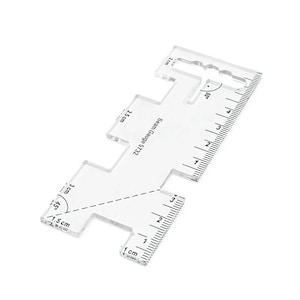 2pcs Seam Measuring Gauge, Transparent Acrylic, Quilting Sewing Ruler, Patchwork Templates, DIY Craft,  Dressmaking Tool Stitching Accessory