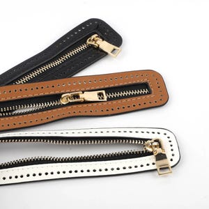 Zipper with Metal Teeth, PU Leather, DIY Sewing Replacement Parts, Crochet Bags Handbags Making Accessories, DIY Crafts Stitching Essentials