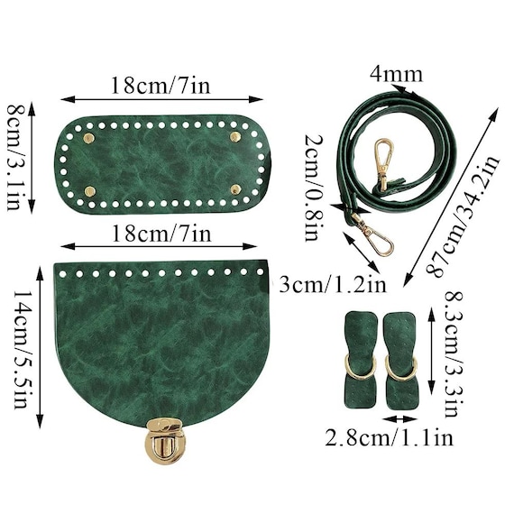 Basi Pelle Uncinetto Kit 6 Basi Per Borse In Pelle PU Con Uncinetti - 22x10cm Per Progetti Fai Da Te Kit Borsa Fai Da Te - copertina