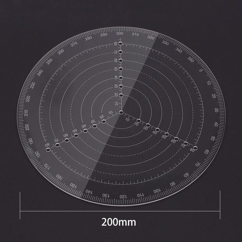 Round Center Finder, Transparent Acrylic, Compass Ruler, Circle Gauge ...