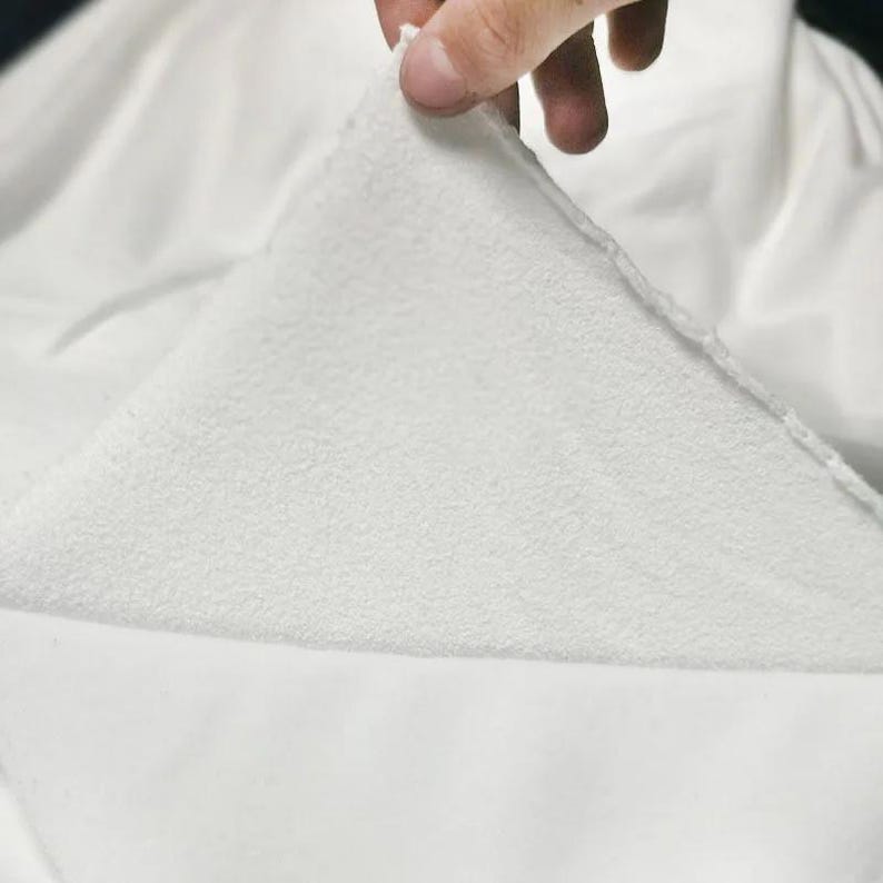 Kardborretyg, polyester, bomull, vitt tyg, självhäftande baksida, mjuka gör-det-själv-tillbehör för babykläder, miljövänliga bild 5