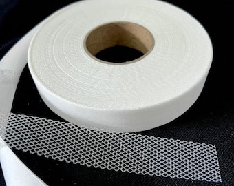 Hot Melt Adhesive Mesh Tape, 10M Roll, Rayon/Polyester, Multiple Sizes, Double-Sided Interlining Adhesive, DIY Sewing Clothing Fastening Kit