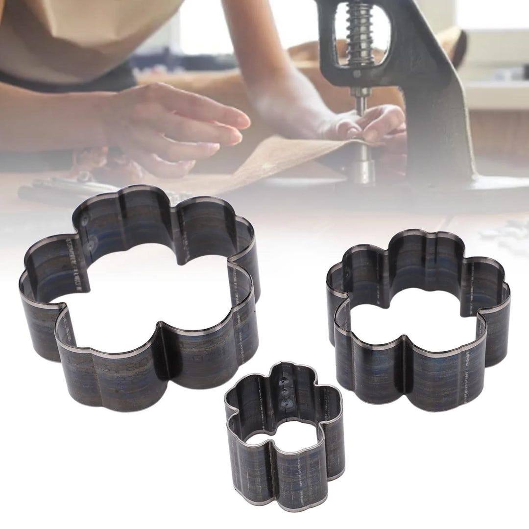Flower Shaped Leather Cutter Hollow Dies Set Steel Die Punch Flower Shaped Hand Cut Alloy Handicrafts Hole Punch 40 30 40 Cutting For