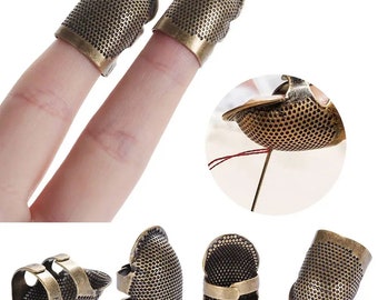 Needle Thimble, Stainless Steel Metal, Vintage Gold Antique Rings, Finger Protectors, Stitching Tools, DIY Crafting, Hand Sewing Accessories