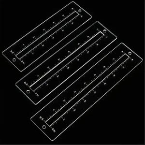 3Pcs Zipper Templates, Clear Acrylic, Various Sizes, Zip Pocket Patchwork Ruler, Multi-Functional Leathercraft Sewing Tool, DIY Pouch Making