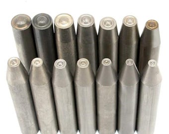 Punzón para rizar remaches, metal, varios tamaños, molde de rebordeado, semitubular, herramientas abrasivas de apertura, pasador de perforación, remachado para marroquinería