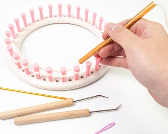 Snelgebreide weefgetouwset, 5-delig, buisvormige breipen, snel sjaalmuts maken, uit de hand breien, hulpmiddel voor beginners, accessoires garens knutselen