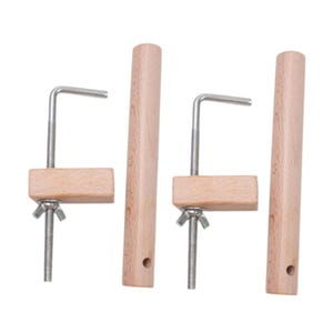 Weaving Loom Pegs Set, 2Pcs, Wooden Desk Warping Clamp, Multipurpose DIY Jig Jewelry Bracelet Maker, Braiding Equipment,Knitting Device Tool