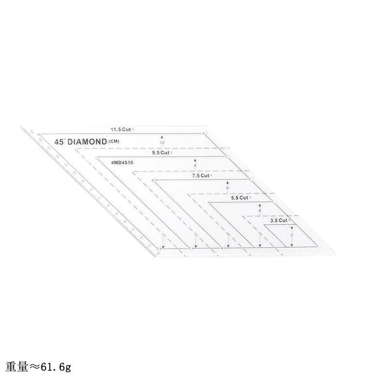 Quilting Ruler, Transparent Plastic, Triangle/hexagon/diamond/trapezium
