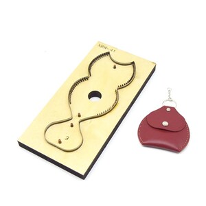 Leder Geldbörse Stanzform, Holzbrett, japanischer Stahl, Schlüsselanhänger Vorlage, DIY Lederhandwerk Nähzubehör