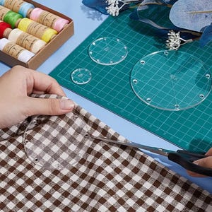 Modelli per quilting circolare, 4 pezzi in acrilico trasparente, varie dimensioni, stencil rotondi, accessori per ricamo, modelli per patchwork a mano libera