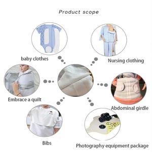 Kardborretyg, polyester, bomull, vitt tyg, självhäftande baksida, mjuka gör-det-själv-tillbehör för babykläder, miljövänliga bild 7