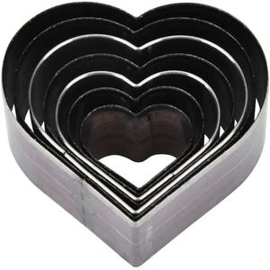 Matriz de corte de couro em formato de coração, 7 peças, aço, tamanhos variados, ferramenta de perfuração de cintos para artesanato em couro, cortador de moldes de papelão e feltro para artesanato em papel