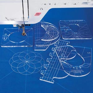 Righello patchwork, 6 pezzi, plastica, vari design, diversi motivi, set di modelli, strumento per quilting, stencil per cucire abbigliamento fai da te, creazione di indumenti