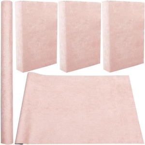 May include: A selection of pink craft materials. The image displays a roll, three rectangular blocks, and a flat sheet of textured material. The items are a soft, muted pink, indicating a focus on crafting or DIY projects. The material appears to be fabric.