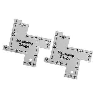 Calibro di misurazione 14 in 1, 2 pezzi, plastica, strumenti per quilting, margine di cucitura, accessori per cucire, modelli per sartoria, righelli per patchwork di indumenti