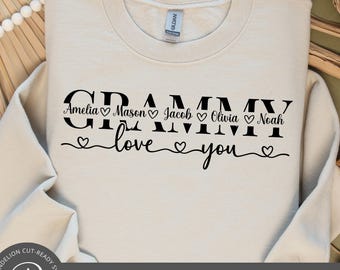 Grandma Split Name Frame SVG, Grammy Monogram (Digital Download)