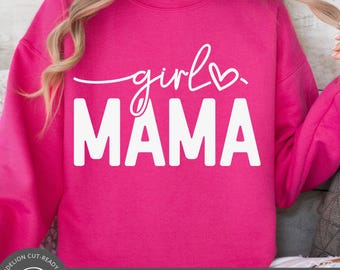 Diseño SVG para mamá niña, regalo para el Día de la Madre, diseño para camiseta de mamá (descarga digital)
