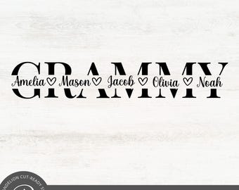 Grandma Name SVG, Custom Grandkids Monogram (Digital Download)