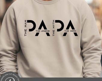 Papa SVG, Father's Day SVG, The Man The Legend The Myth Svg, Papa Shirt Svg, Papa PNG, Dad Cricut Svg File, Papa Cut File, Digital Download.
