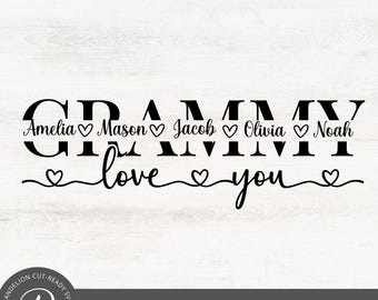 Grandma Split Name Frame SVG, Mother's Day Gift (Digital Download)