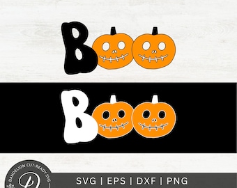Halloween Boo Kürbis SVG, PNG, Cricut Schnitt Datei (Digitaler Download)