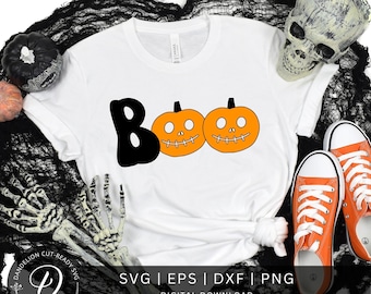 Halloween Boo Kürbis SVG, PNG, Cricut Schnitt Datei (Digitaler Download)