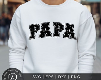Papa Arched SVG, Father's Day, Dad Grunge PNG (Digital Download)