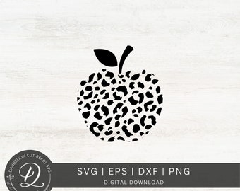 Guépard Apple SVG, SVG enseignant, fichier de coupe pour Cricut, appréciation des enseignants PNG, Svg léopard pomme, retour à l'école Svg, téléchargement numérique.