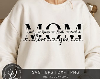 Maman SVG, SVG cadeau fête des mères, maman split nom cadre SVG, fichier coupé maman, contour maman, maman chemise Png, maman monogramme Svg, fichier maman Cricut Svg.