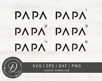 Papa SVG Bundle, Father&#39;s Day SVG, Papa Svg Cut File, Papa Shirt Svg, Papa Squared PNG, Dad Cricut Svg File, Papa Svg, Digital Download.