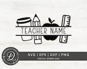 Teacher Split Name SVG, Custom Teacher Gift (Digital Download)