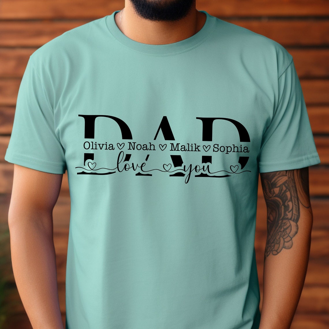 Dad SVG, Father's Day Gift SVG, Dad Split Name Frame Svg, Dad Cut File ...