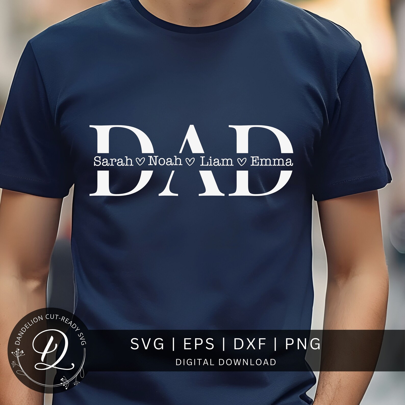 Dad SVG, Father's Day Gift SVG, Dad Split Name Frame Svg, Dad Cut File ...