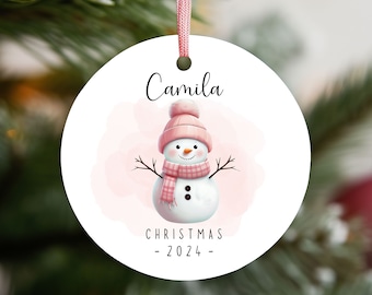 Personalized Baby Snowman Christmas Ornament PNG (Digital Download)