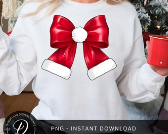 Lazo de Papá Noel navideño PNG, sublimación navideña retro (descarga digital)