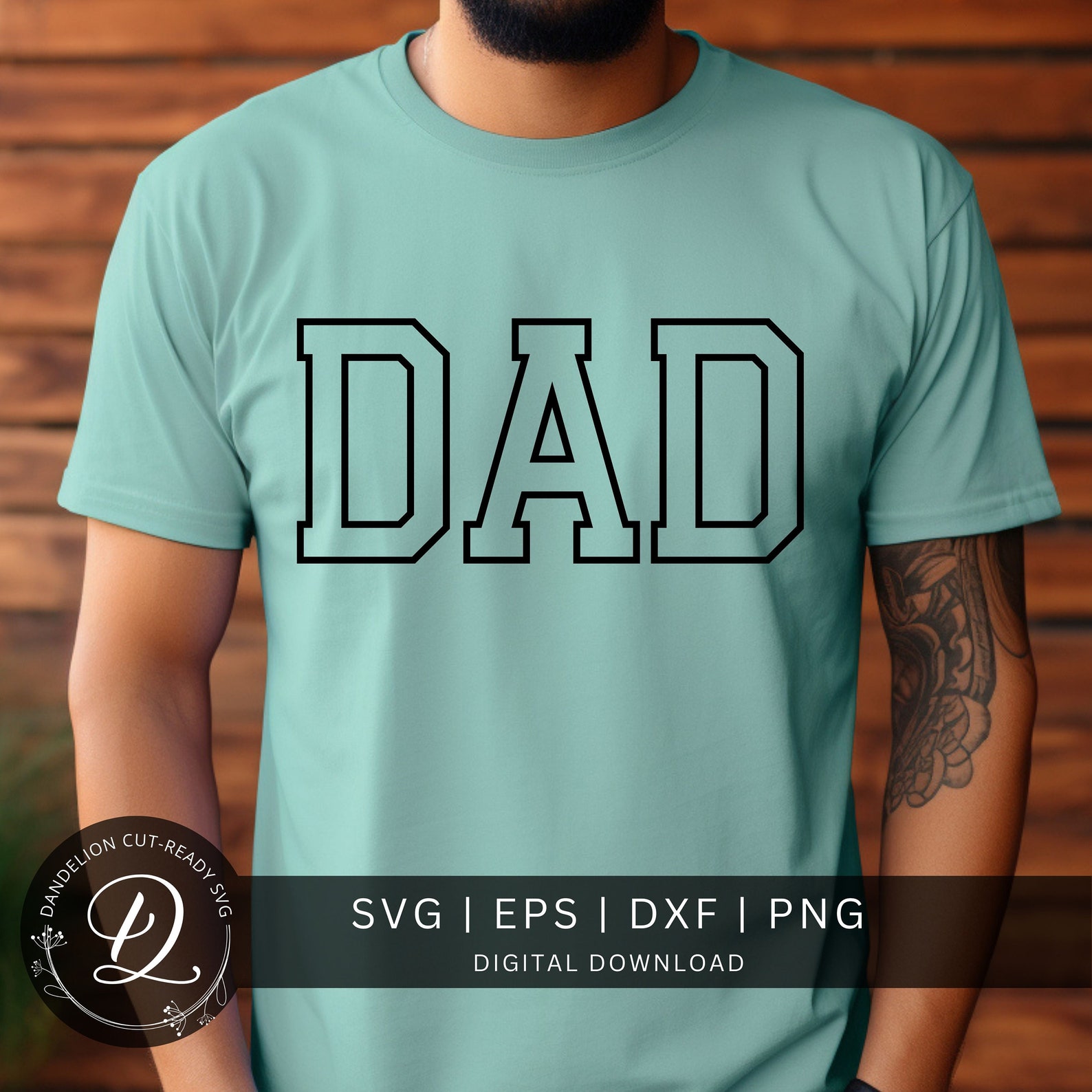 Dad Varsity Outline SVG, Father's Day Svg, Dad Svg Cut File, Dad Arched ...