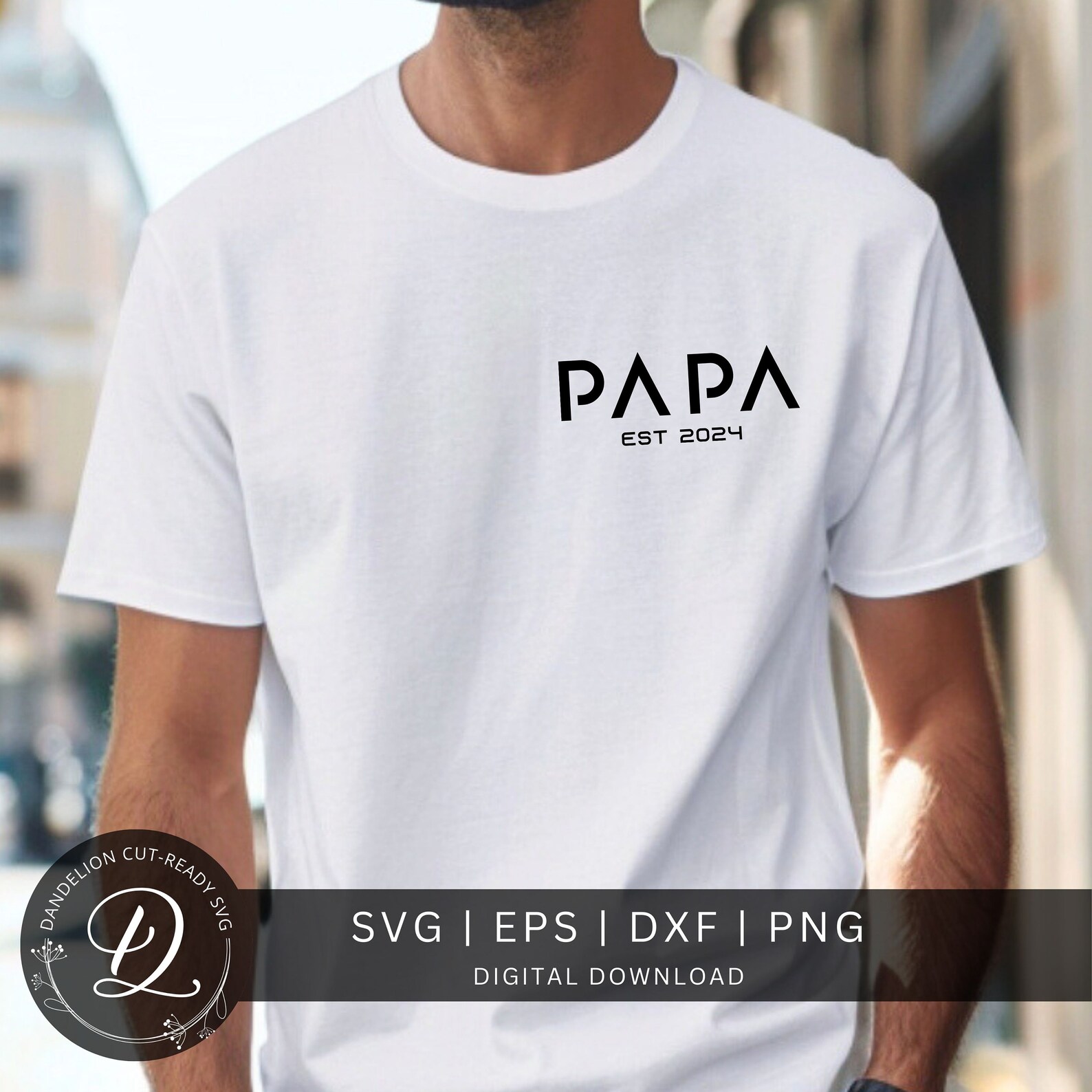 Papa Est 2024 SVG, Father's Day SVG, Papa Svg Cut File, Papa Shirt Svg ...