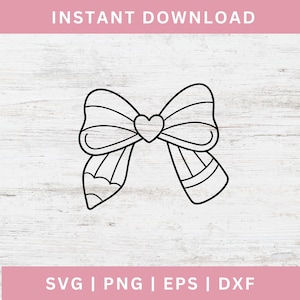 Może przedstawiać: Czarno-biała ilustracja kokardy z sercem pośrodku. Kokarda to cyfrowy projekt, z napisami "NATYCHMIASTOWE POBIERANIE" u góry i "SVG | PNG | EPS | DXF" u dołu.