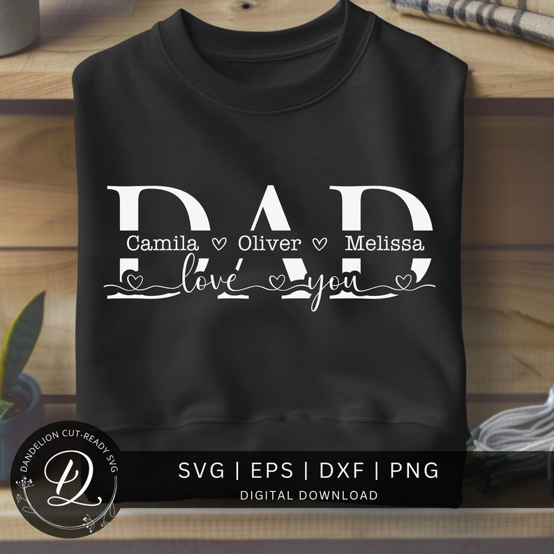 Dad SVG, Father's Day Gift SVG, Dad Split Name Frame Svg, Dad Cut File ...