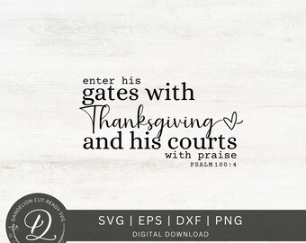 Thanksgiving Bibel Vers SVG, Retro Herbst Design (Digitaler Download)