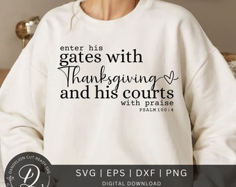 Thanksgiving Bibel Vers SVG, Retro Herbst Design (Digitaler Download)
