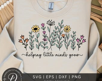 Teacher Wildflowers SVG, Teacher Shirt Design (Digital Download)